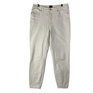 J.Crew Jeans Women's White Sz 31 High Rise Skinny Slim Fit Cropped Denim EUC